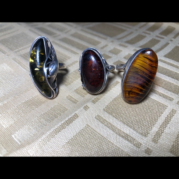 Amber Rings 3 of them - Picture 2 of 5